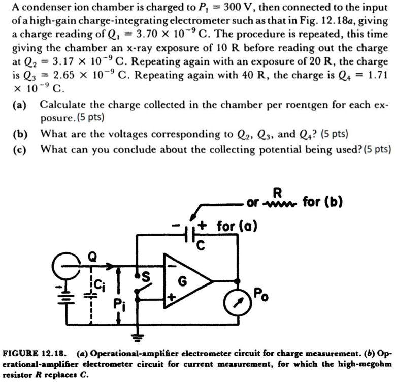 SOLVED A condenser ion chamber is charged to P = 300 V, then connected