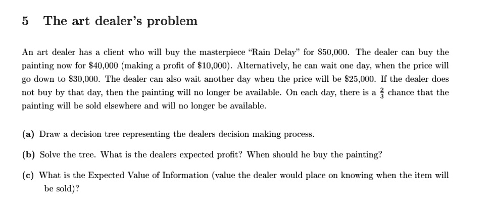 5 the art dealer problem an art dealer has a client who will buy the