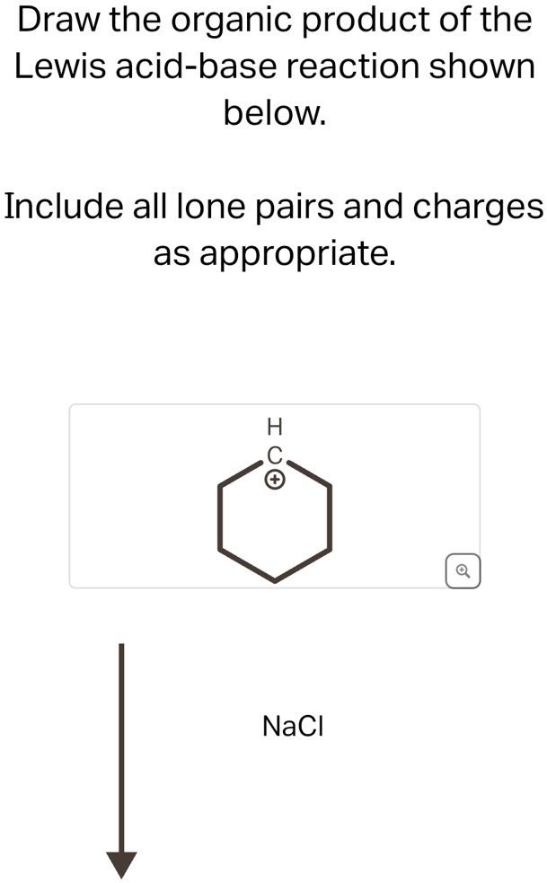 draw the organic product of the lewis acid base reaction shown below ...