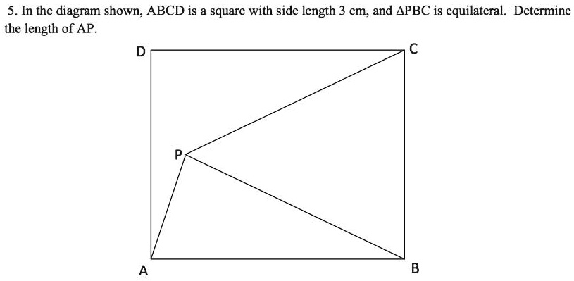 5in the diagram shown abcd is a square with side length 3 cm and apbc ...