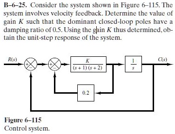 SOLVED: Perform solution by hand. B-6-25. Consider the system shown in ... image.