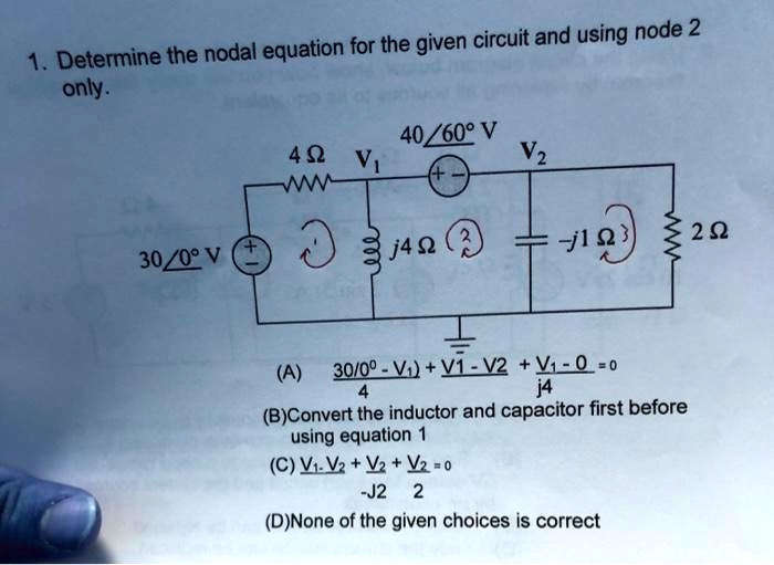 SOLVED: Texts: 1. Determine the nodal equation for the given circuit ...