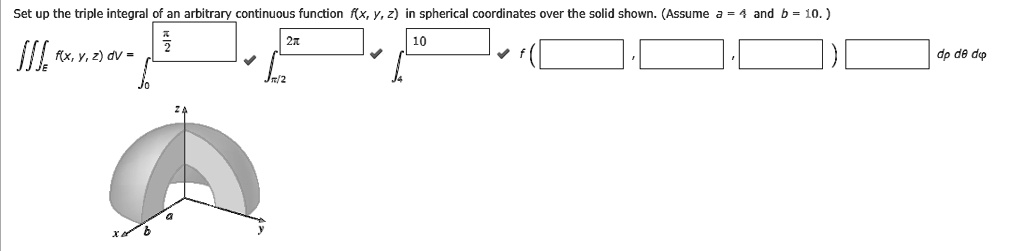 SOLVED: Set up the triple integral of an arbitrary continuous function ... image.