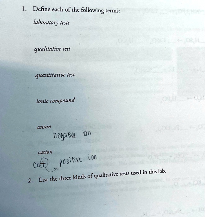 SOLVED Define each of the following terms laboratory tests