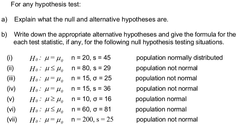 Formula for deals null hypothesis