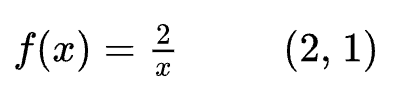( f(x)=frac2x quad(2,1) )
