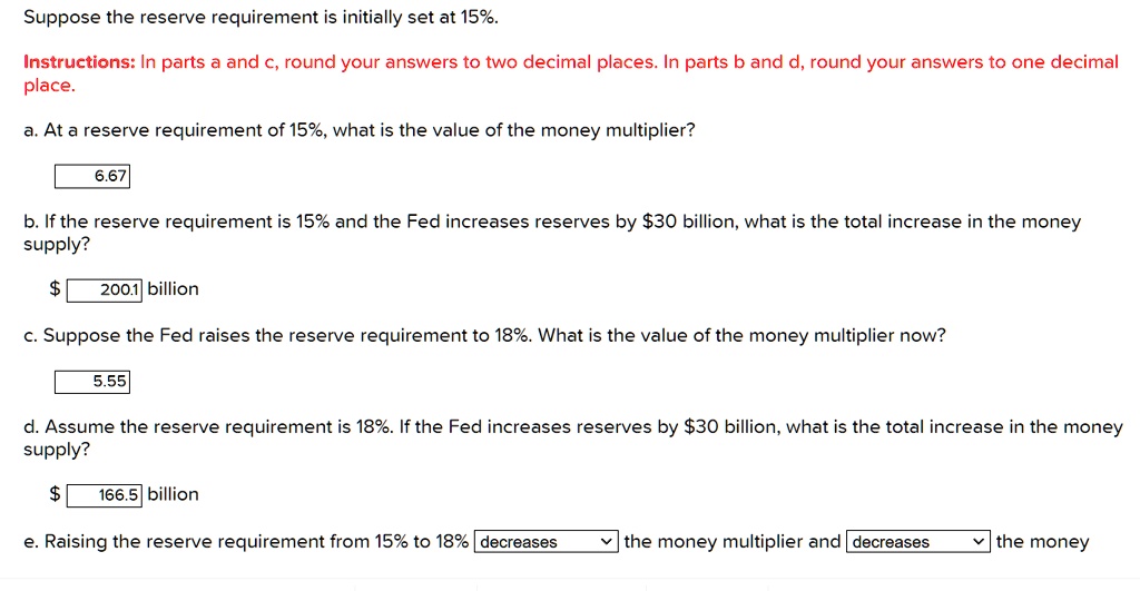 Suppose The Reserve Requirement Is Initially Set At 15 Instructions In ...