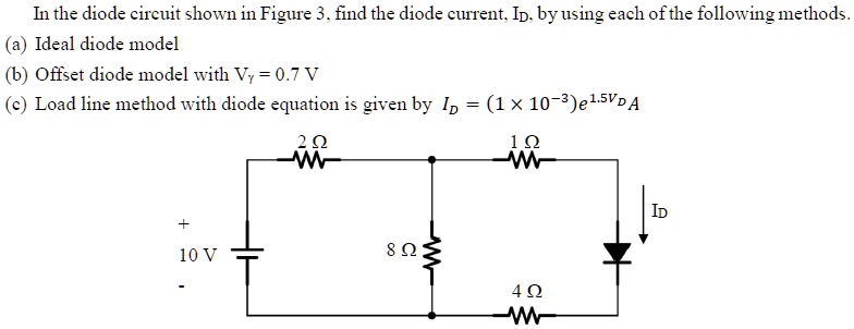 SOLVED: In the diode circuit shown in Figure 3, find the diode current ...