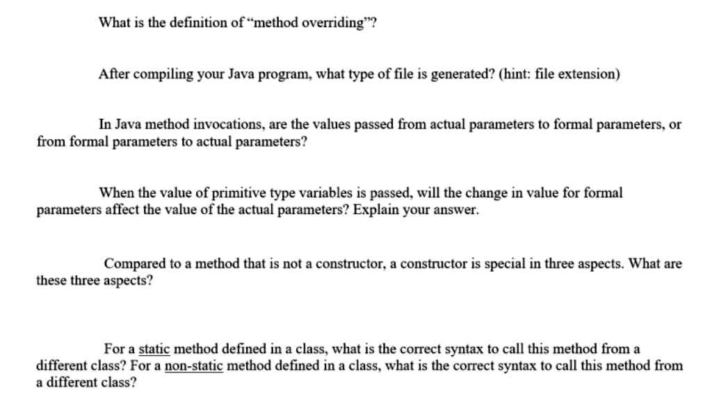 Formal Arguments In Java SOLVED: Java What is the definition of