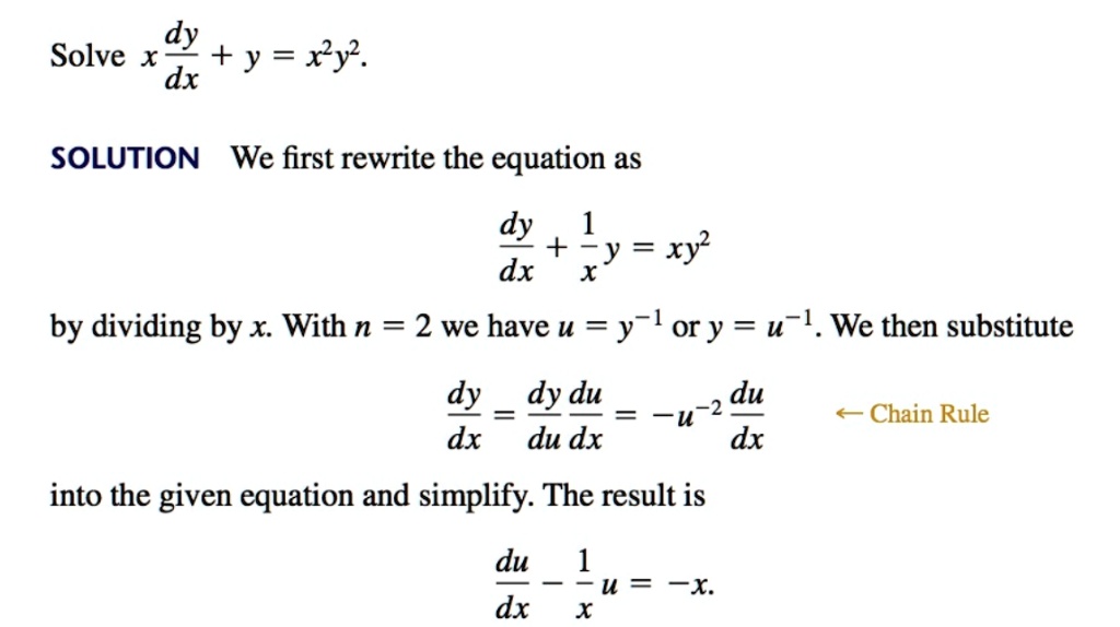 SOLVED: Solve X dy+y-ry: dx SOLUTION We first rewrite the equation as ...