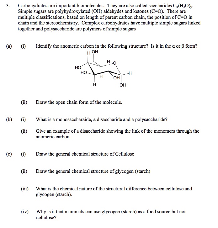 SOLVEDCarbohydrates are important biomolecules They are also called