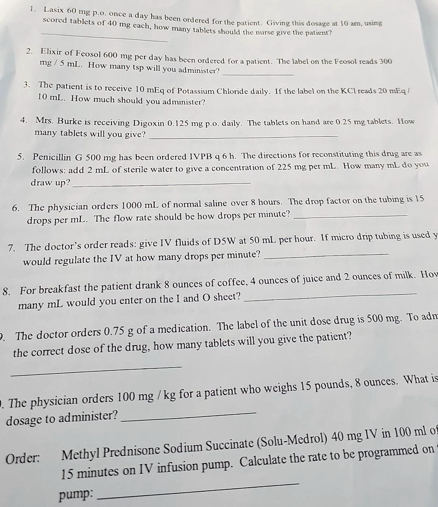 SOLVED Texts mg /5 mL. How many tsp will you administer? 10 mL. How