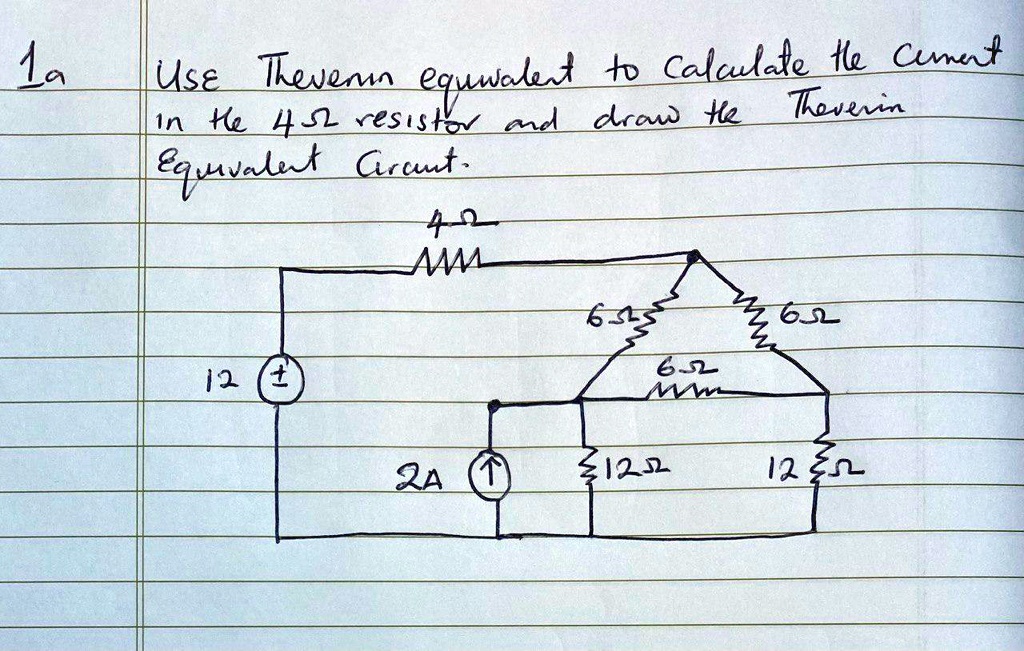 1a Use Thevenin equivalent to calculate the current in the 4? resistor ...