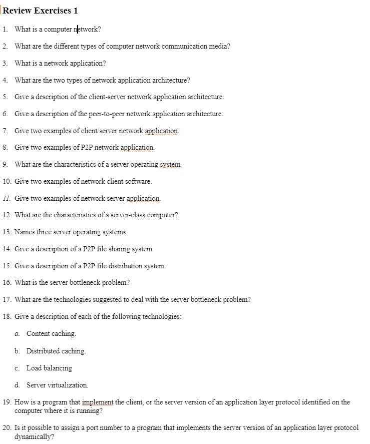 SOLVED: Simple Answers ! Review Exercises 1 1. What is a computer ...