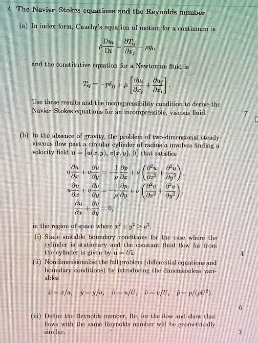 SOLVED The NavierStokes equations and the Reynolds number are