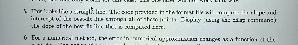 5 this looks like a straight line the code provided in the format file ...
