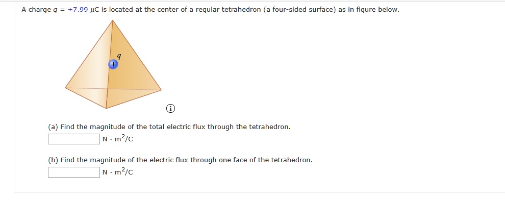 SOLVED: charge q +7.99 UC is located at the center of regular ...