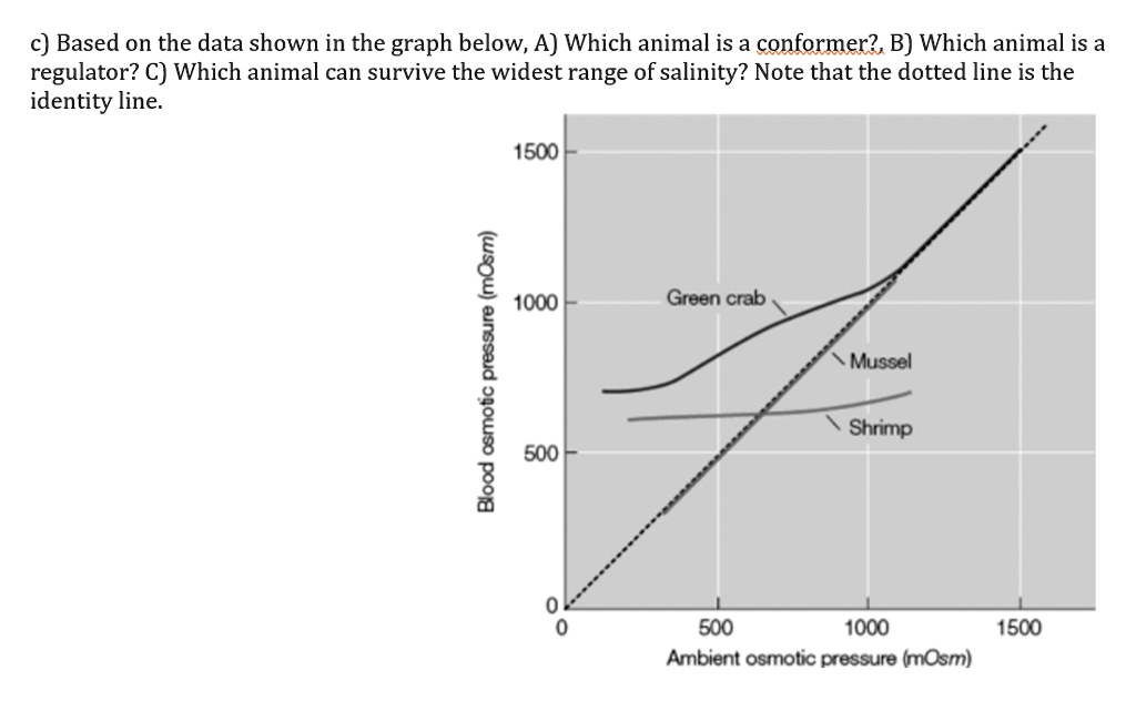 SOLVED Based on the data shown in the graph below A) Which animal is