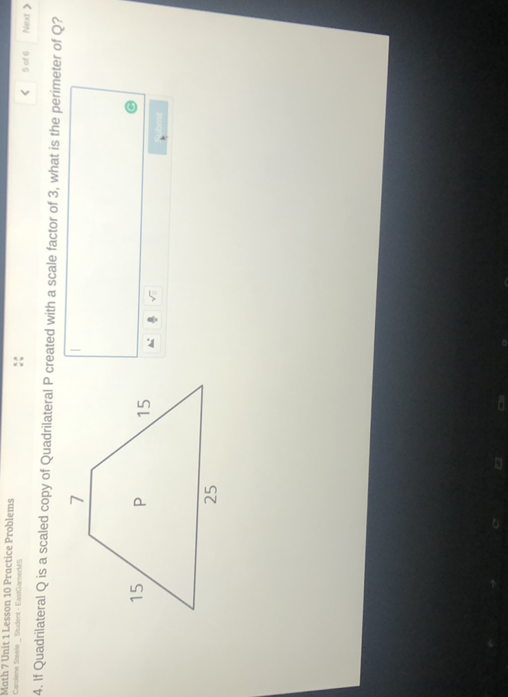 SOLVED: 4. If Quadritateral Q is a scaled copy of Quadrilateral P ...