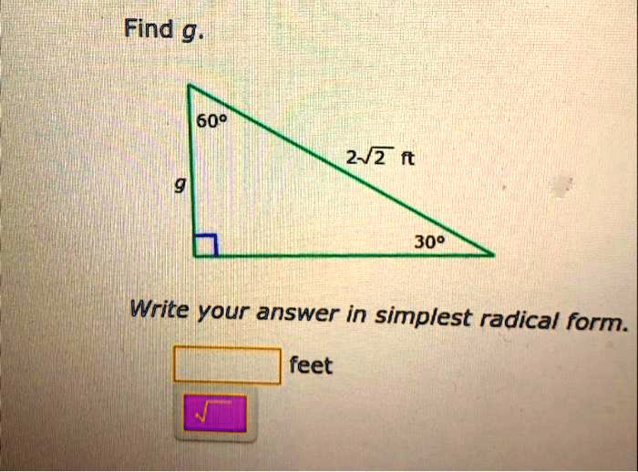 find g 609 22 i 300 write your answer in simplest radical form feet 97851