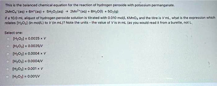 SOLVED: This is the balanced chemical equation for the reaction of ...