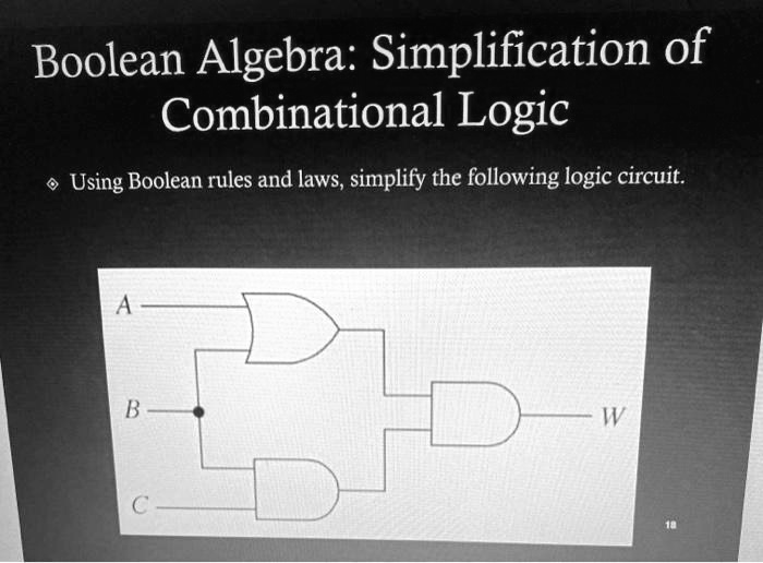 SOLVED: Quik Help Please Boolean Algebra: Simplification Of ...