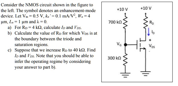consider the nmos circuit shown in the figure to the left the symbol ...