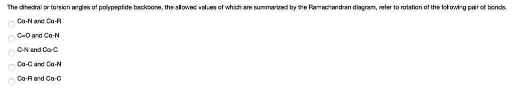 the dihedral or torsion angles polypeptide backbone the allowed values ...