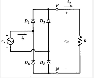 SOLVED: The single-phase full bridge diode rectifier shown below is fed ...