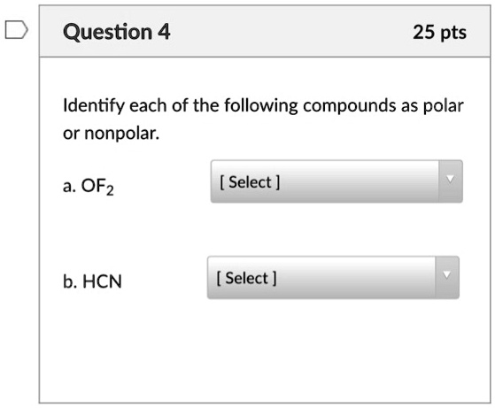 Question 425 Ptsidentify Each Of The Following Compoun Itprospt