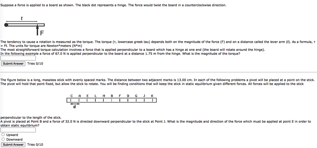 Video Solution: Suppose A Force Is Applied To The Board As Shown: The 