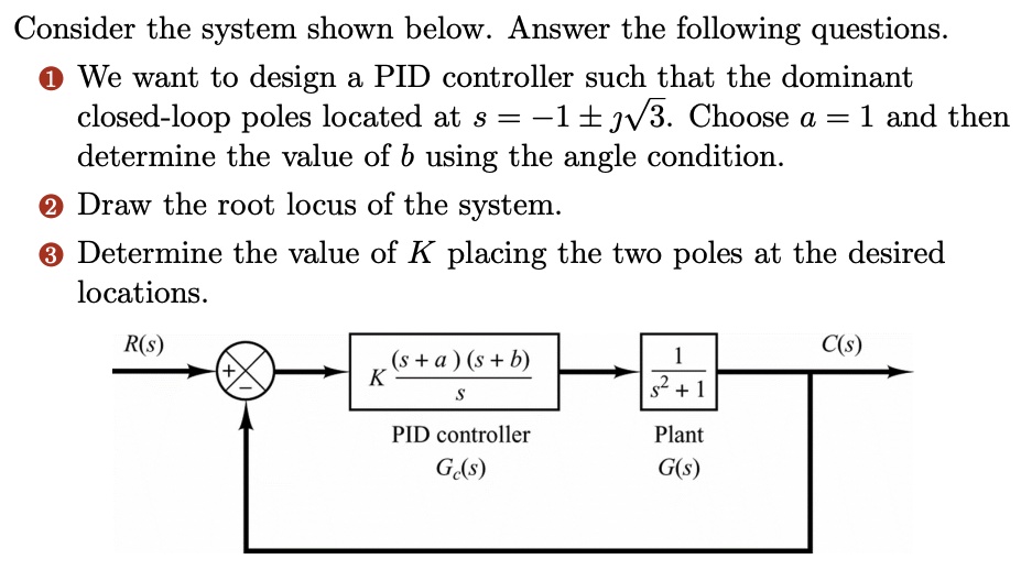 Solved: Consider The System Shown Below. Answer The Following Questions 