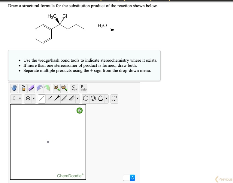 Solveddraw Structural Formula For The Substitution Product Of The Reaction Shown Below Hc Ci 4836