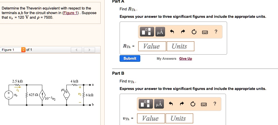 SOLVED: Part A Determine The Thevenin Equivalent With Respect To The ...