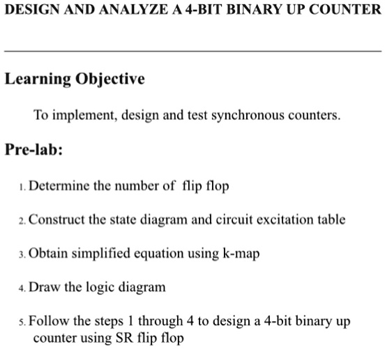 Design And Analyze A 4 Bit Binary Up Counter Learning