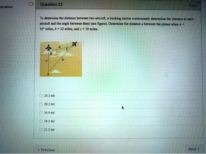 SOLVED questlon 15 aluadon To determine the distance between tWo