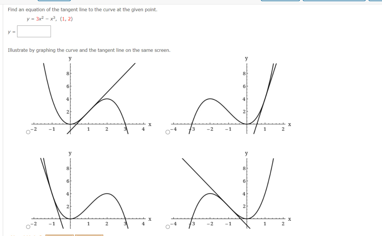 SOLVED: Find an equation of the tangent line to the curve at the given ...