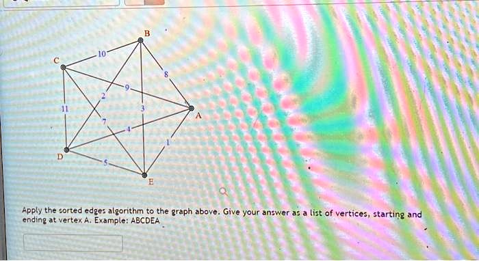 Apply the sorted edges algorithm to the graph above. Give your answer ...