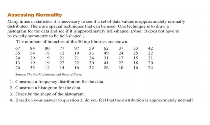Assessing Normality Many times in statistics it is necessary to see if ...