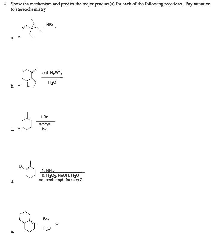 SOLVED: Show the mechanism and predict the major product(s) for each of ...