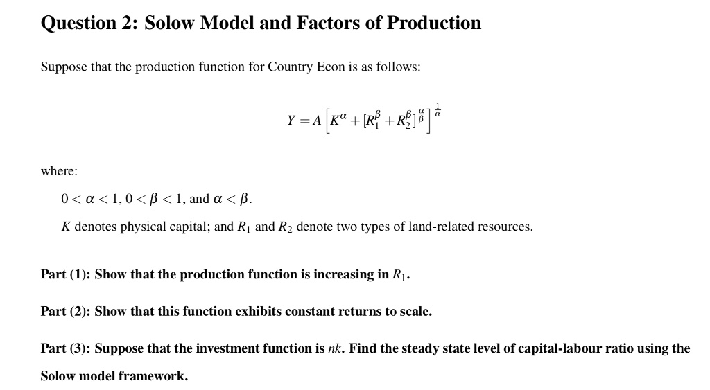 3 Solving for the steady state  Notes on Solow Model for Econ 110