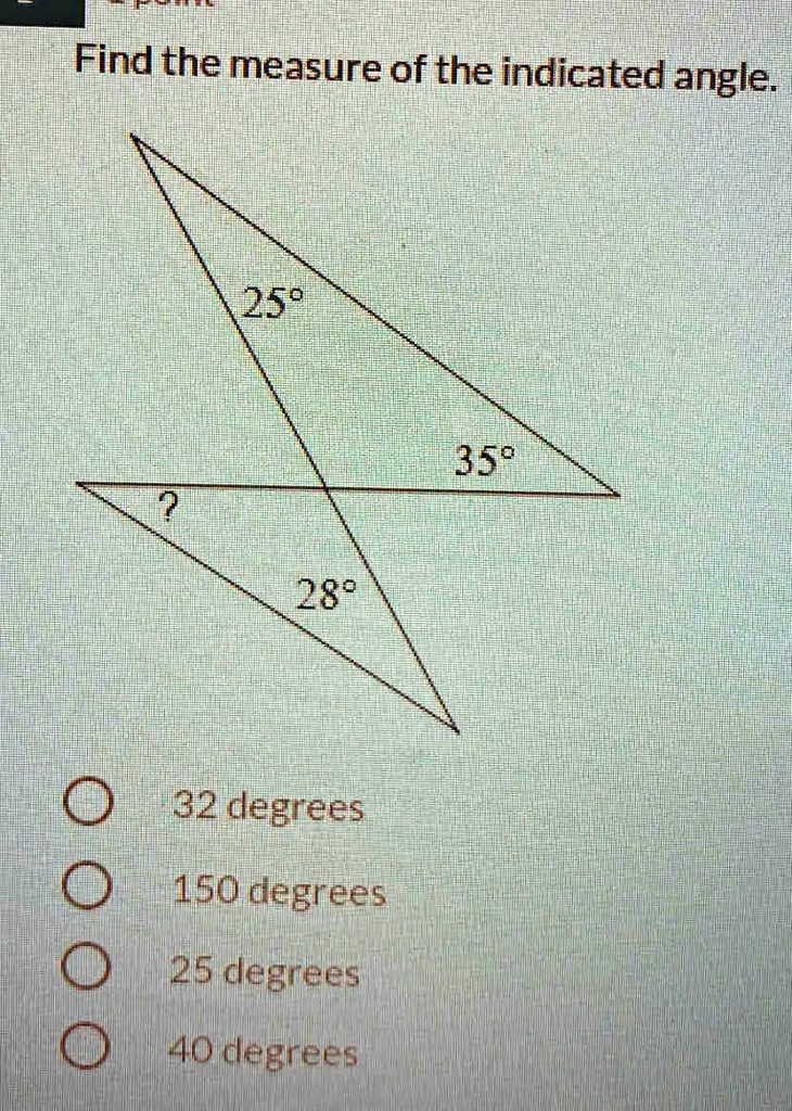 Angle Degrees 25