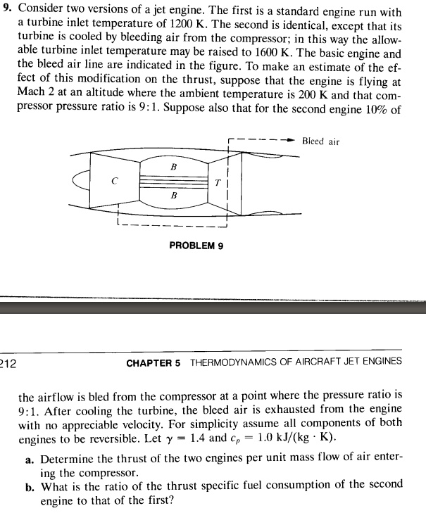 9. Consider two versions of a jet engine. The first is a...