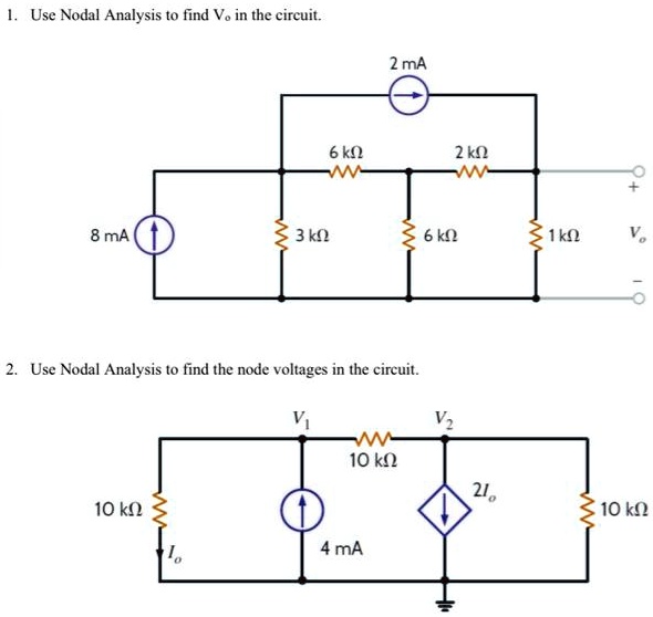 Solved Use Nodal Analysis To Find Vo In The Circuit 2 Ma 6 KÎ© 2 KÎ