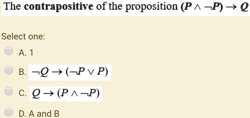 The contrapositive of the proposition (P ? 
