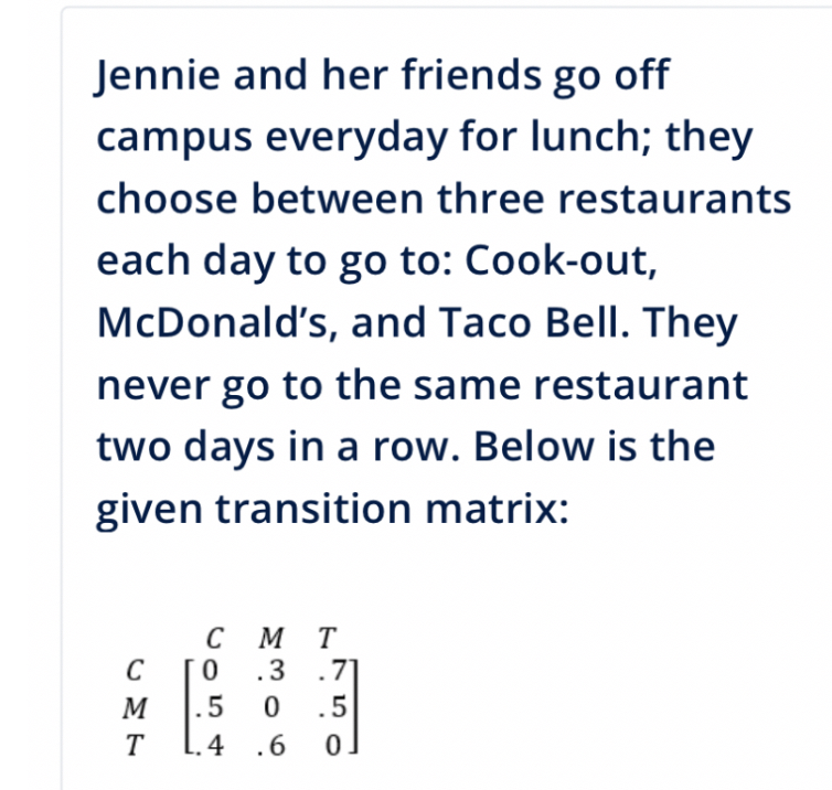 SOLVED Jennie and her friends go off campus everyday for lunch