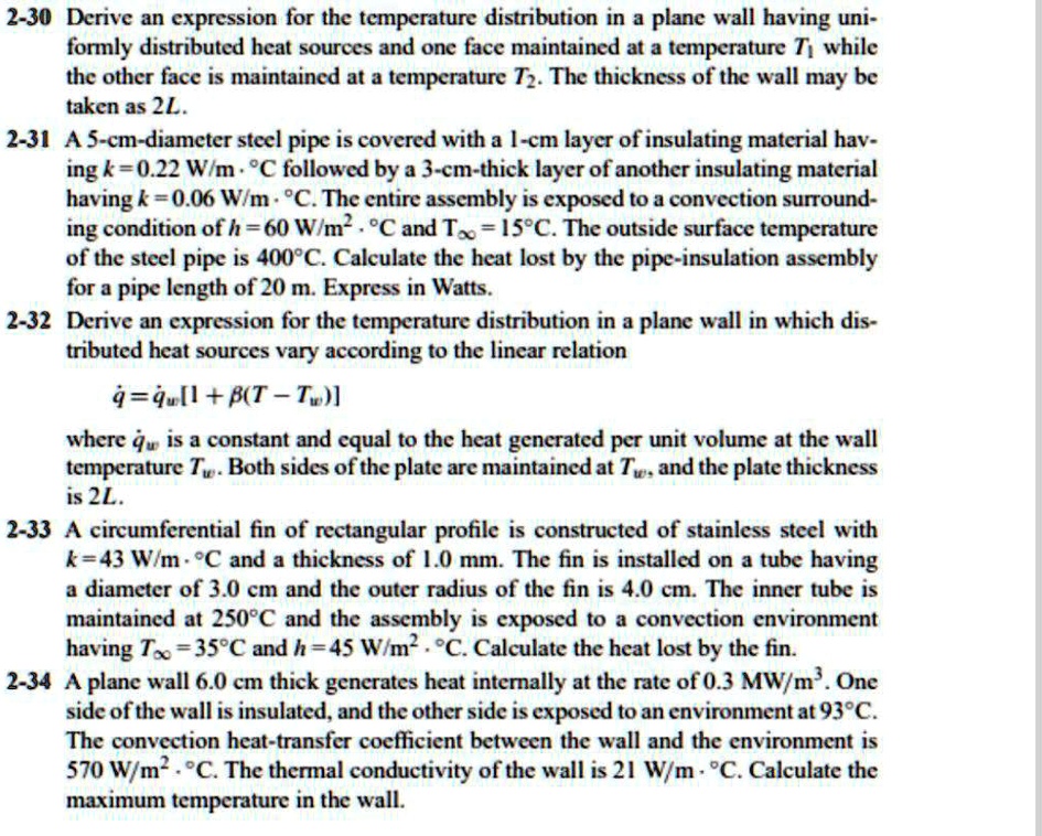 2 30derive an expression for the temperature distribution in a plane ...