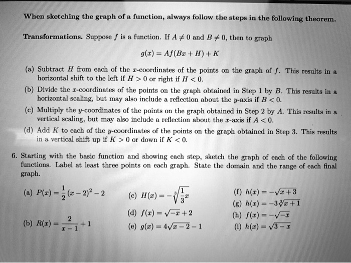 Solved When Sketching The Graph Of A Function Always Follow The Steps In The Following Theorem Transformations Suppose Function If A 0 And B 0 Then To Graph G Z Af Br Solved When Sketching The Graph Of A Function Always Follow The Steps In The Following Theorem Transformations Suppose Function If A 0 And B 0 Then To Graph G Z Af Br