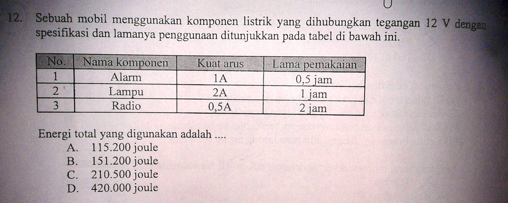 SOLVED: Sertakan Cara Yaa, Terimakasih 12. Sebuah Mobil Menggunakan ...