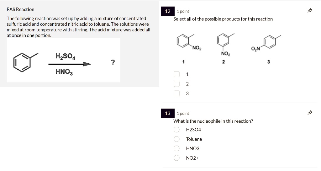 Solved Eas Reaction 1 Point The Following Reaction Was Set Up By Adding A Mixture Of 7592